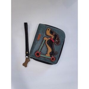 Chala‎ Wallet Small Zip Around Dachshund Dog Scooter Coin Purse Wristlet